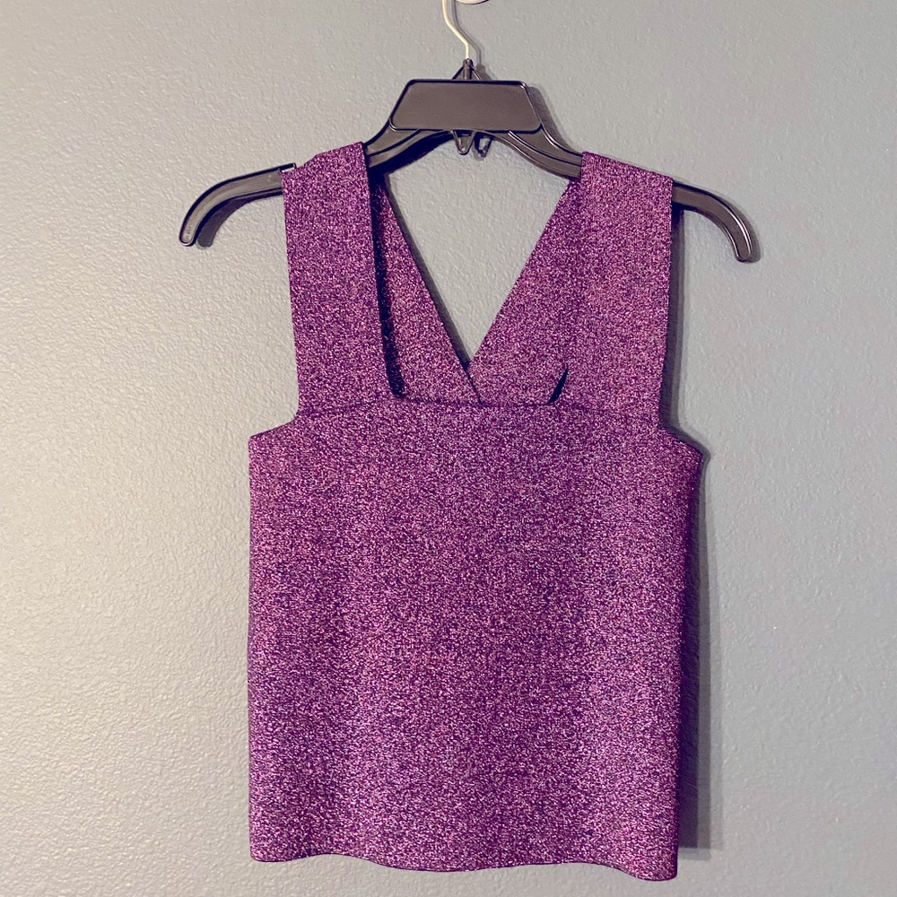 House of Harlow Revolve amethyst purple shimmer crop top Small XS new with tag